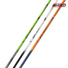 Shocq Arrow Inceptor 4.2 features carbon construction with separately provided points for custom length adjustment. Available in Green, Orange, and White wrapping paint, these beginner-friendly arrows include 1.75 or 2.3-inch vanes.