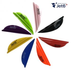 Korea Archery Jet6 Spin Vanes offer vortex convergence technology, stabilizing arrow flight while reducing drag force. Available in sizes 1.75