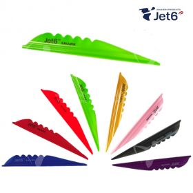 Experience precision with Jet6 Shark Vanes. Designed for elite performance, these vanes stabilize arrow flight quickly using six air passages. Available in vibrant colors and 4.00 inches (10.16 cm) size, they are trusted by champions worldwide.