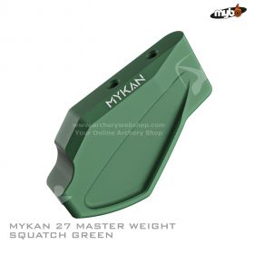 The MYBO MYKAN 27" Barebow Master Weight is a 350-gram (12.3 oz) stainless steel weight designed for the MYKAN 27-inch Barebow Riser. It improves bow balance and control, helping archers maintain stability during shooting.