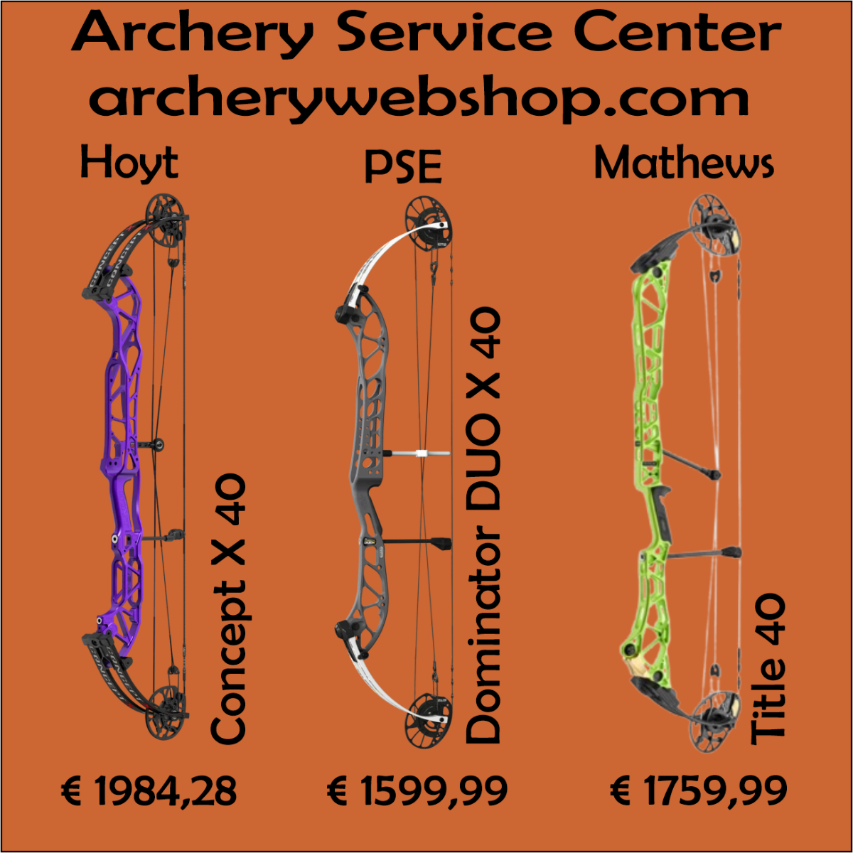 Concept X, DUO_X and TITILE 40 hoyt, mathews and PSE Archery